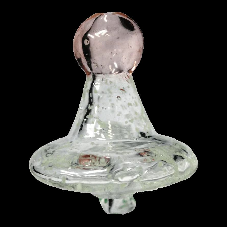 Vape Accessories Directional Flow UV Glass Carb Cap Glow - Dark Pink