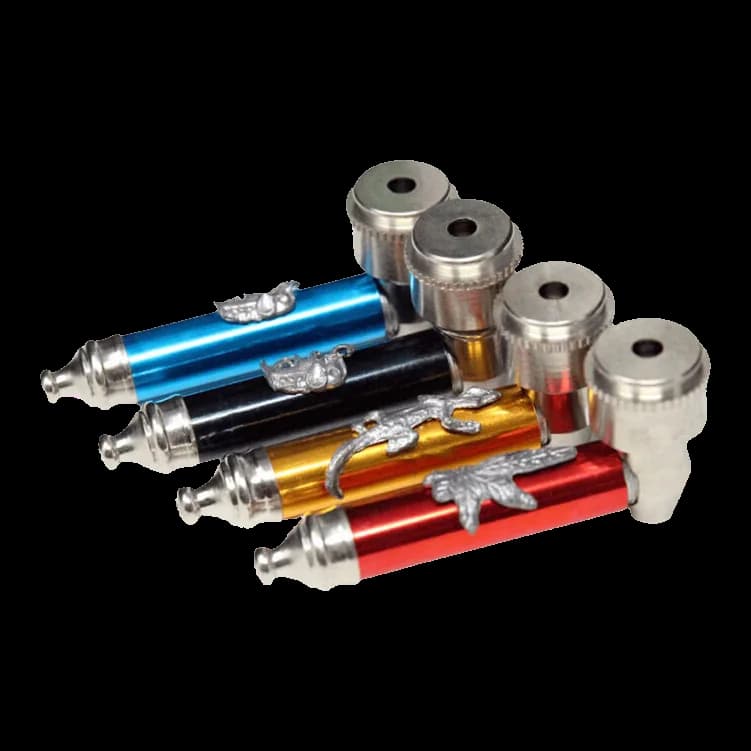 Glass Bongs 3.5″ Full Color Metal Pipe with Cover - Assorted Colors
